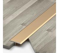 Raouoae 3-Pack Aluminum T-Shaped Floor Transition Strips For Door Edges - 90cm Uneven Floor Covers & Gap Fillers - Perfect For Seamless Flooring & Home Renovation(Gold,Breite: 12mm)