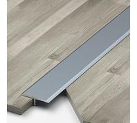 Raouoae 3-Pack Aluminum T-Shaped Floor Transition Strips For Door Edges - 90cm Uneven Floor Covers & Gap Fillers - Perfect For Seamless Flooring & Home Renovation(Grau,Breite: 6mm)