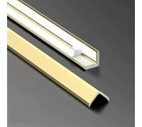 Raouoae Aluminium Angle Trim & Skirting Board Protector Angle Strip Length: 2pcs 80cm/100cm/150cm Corner Protectors For Tiles, Worktop Edging Strip For Smooth Finish(Gold A,150cm/59in)