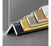 Raouoae Aluminium Skirting Board Protector Trim 90 Cm*3 Pieces Edge Protection Durable Metal Corner Protectors For Walls Floors, Worktop Edge Trim & Tile Edging Strip(Silver,15 * 15mm)
