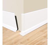 Raouoae Aluminium Skirting Boards, 125cm Length, 2 Pieces, Flexible & Wear-Resistant, Clips Included, Perfect For Kitchen & Every Room Design(Weiß,Höhe: 80 mm)