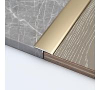 Raouoae Durable Floor Transition Strip 135 Cm * 2 Pcs T Molding Flat Divider Door Threshold Strip For Seamless Transitions Between Laminate, Wood & Tile Floors(Gold)