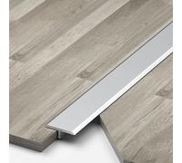 Raouoae T-Profile Transition Strip 3 Pieces, 90cm Aluminum Door Threshold Rail, Easy To Install Floor Compensation Profile, Doorway Transition Bar For Wooden, Tile & Carpet Floors(Silber,Breite 20 mm)