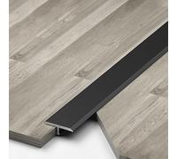Raouoae T-Profile Transition Strip 3 Pieces, 90cm Aluminum Door Threshold Rail, Easy To Install Floor Compensation Profile, Doorway Transition Bar For Wooden, Tile & Carpet Floors(Schwarz,Breite 8 mm)