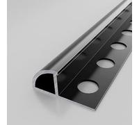Raouoae Tile Edge Protection Trim 125CM, 2 Pieces Quarter Circle Profile For Bathroom, Bedroom, Dining Room - Ceramic End Strip Tiles Corner Edging, Waterproof Wall Trim(Black,12mm)