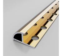 Raouoae Tile Profile Quarter Circle Trim 125CM (2 Pieces) - Ceramic Edge Protector For Tiles, Long Tile Strip For Bathroom, Office, Hotel & School Use(Gold,12.2mm)