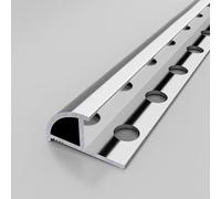 Raouoae Tile Profile Quarter Circle Trim 125CM (2 Pieces) - Ceramic Edge Protector For Tiles, Long Tile Strip For Bathroom, Office, Hotel & School Use(Silver,12.2mm)