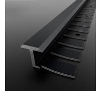 Raouoae Transition Strips For Flooring T-Profile, 135CM X 2 Pcs Anodized Aluminum Alloy, Floor Compensation Profile, Floor Edge Transition Strip For Carpet, Laminate, Wood & Tile Floors(Black,H:1.5CM)