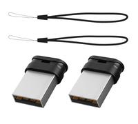 RAOYI 2 Pack 16GB USB 2.0 Flash Drive, Mini Fit USB Stick Ultra Slim Thumb Drive Jump Drive Zip Drive Pen Drive with Lanyard-Black