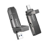 RAOYI 256GB USB C External SSD, USB 3.2 Solid State Drive Up to 450MB/s 2-in-1 Dual Type-C&USB-A USB Drive Portable SSD Drive for iPhone 15/16, Android, Tablet, PC and PS4