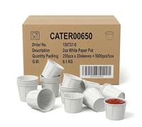 RAP Gloves 2oz Wax Paper Medicine Pots 59ml - 250pcs Waxed Paper Portion Cups for Epoxy Resin, Mixing, Pills, Sauce & Paint - Soufflé Ramekin Cups for Sauces, Condiments, Dips Pots.