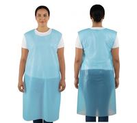 RAP Gloves Disposable Blue Tabards - Waterproof Plastic Aprons with Side Ties - Hygienic Protective Wear for Catering, Cleaning, Healthcare & Food Prep (500, Blue)