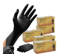 RAP Gloves Professional Black Nitrile Powder Free Multi Purpose Gloves, Extra Strong Disposable Examination Gloves, Surgical Powder Free Disposable Nitrile Gloves (500, S)