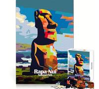Rapa Nui National Park Chile Art 1000 Teenager Pieces Jigsaw Puzzle Brain Memory Peaceful Fun Tight Lock size 50x75cm