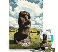 Rapa Nui National Park Poster Jigsaw Puzzles 1000 Pieces for Teenagers Logic Game Warm Time Precise Cut Art Collection Piece (38x26cm)