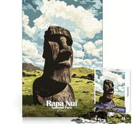Rapa Nui National Park Poster Jigsaw Puzzles 1000 Pieces for Teenagers Logic Game Warm Time Precise Cut Art Collection Piece (38x26cm)