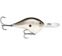 Rapala Dives-To Series Lure with Two No. 3 Hooks, 4.8 m Swimming Depth, 7 cm Size, Pearl Grey Shiner