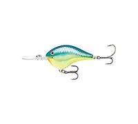 Rapala Dives-To Series Lure with Two No. 4 Hooks, 3 m Swimming Depth, 6 cm Size, Caribbean Shad