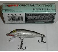 Rapala F05S 2" Floating Minnow 2 No 10 Treble Hooks Silver