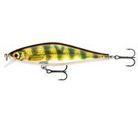 Rapala Shadow Rap Shad Lure with Two No. 6 Hooks, 0.9-1.2 m Swimming Depth, 9 cm Size, Live Perch