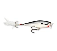 Rapala Skitter Pop Lure with Two No. 5 Hooks, Surface Swimming Depth, 7 cm Size, Chrome