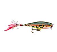 Rapala Skitter Pop Lure with Two No. 5 Hooks, Surface Swimming Depth, 7 cm Size, Frog