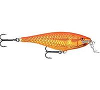Rapala Super Shad Rap Lure with Two No. 3/0 Hooks, 1.5-2.7 m Swimming Depth, 14 cm Size, Goldfish