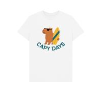 Rapanui Capy Days Surfing Capybara Graphic T-Shirt White