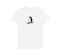 Rapanui Chillin' Skiing Penguin Graphic T-Shirt White