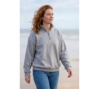 Rapanui Clothing Coastal Casual Women's Quarter-Zip Sweatshirt In Light Grey Light Grey