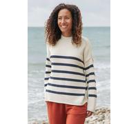 Rapanui Clothing Oversized Striped Knitted Jumper In Off White Off White