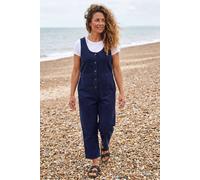 Rapanui Clothing Relaxed Corduroy Button Front Jumpsuit In Navy Navy