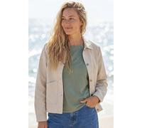 Rapanui Clothing Women's Boxy Cotton Twill Shacket in Beige | Size: 10 Rapanui Clothing Beige 10