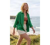 Rapanui Clothing Women's Relaxed Fit Linen Shirt In Green Green