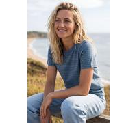 Rapanui Clothing Women's Relaxed Fit Striped Crew Neck T-Shirt in Blue | Size: 12 Rapanui Clothing Blue 12