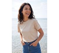 Rapanui Clothing Women's Relaxed Fit Striped Crew Neck T-Shirt In Natural White Natural White