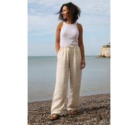 Rapanui Clothing Women's Relaxed Wide Leg Linen Trousers In Beige Beige