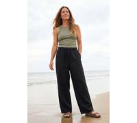 Rapanui Clothing Women's Relaxed Wide Leg Linen Trousers In Black Black