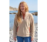 Rapanui Clothing Women's Snap Button Polar Fleece Pullover In Brown Brown