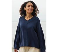 Rapanui Clothing Women's V-Neck Jumper In Midnight Midnight