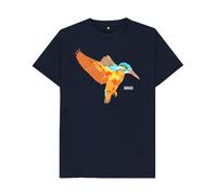 Rapanui Geometric Kingfisher Bird Graphic T-Shirt Navy Blue