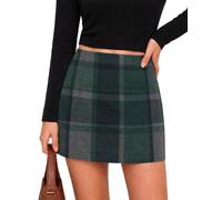 Rapbin Women High Waist Plaid Mini Skirt A-Line Short Skirt for Fall Winter | Comfortable Fabric,Fully Lined to Prevent See-Through,Side Zipper for Easy Wear,High Waist Design Elongates Legs