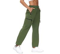 Rapbin Women's Outdoor Hiking Trousers 2025 Quick Dry Lightweight Water Resistant UPF 50 Summer Functional Cargo Walking Trekking Camping Pants with Zipper Pockets(Army Green,XL)
