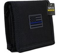 RAPDOM Tactical Tactical Wallet, Thin Blue Line, Black, 4.75" x 3.5" x .75"