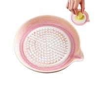 Râpe À Ail En Céramique Artisanale - Assiette À Râper Faite Main Avec Émail Dégradé - Broyeur Manuel Pour Gingembre, Chocolat, Fromage Et Agrumes - Ustensile De Cuisine Décoratif Et Écologique 13.5 cm