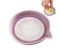 Râpe À Ail En Céramique Artisanale - Assiette À Râper Faite Main Avec Émail Dégradé - Broyeur Manuel Pour Gingembre, Chocolat, Fromage Et Agrumes - Ustensile De Cuisine Décoratif Et Écologique 13.5 cm
