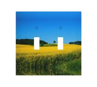 Rape Flower Field Durable and Stylish Wall Plate â€“ Full-Surface Print, Pc Material, Heat & Fade Resistant, Easy to Install
