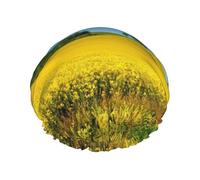Rape Flower Field Shower Cap For Men Cap Women Reusable Waterproof Long Thick Hair Care Hair Short Kids Bath