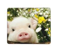 Rape Flower Pig Enhanced Control Mouse Pad with Lock Stitch Edge Large Thick Non-Slip Desk Mat for Office Task