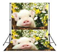 Rape Flower Pig Print Portable Photo Backdrop 5x7ft Background Drop For Photo Photoshoot Backdrop For Content Creator